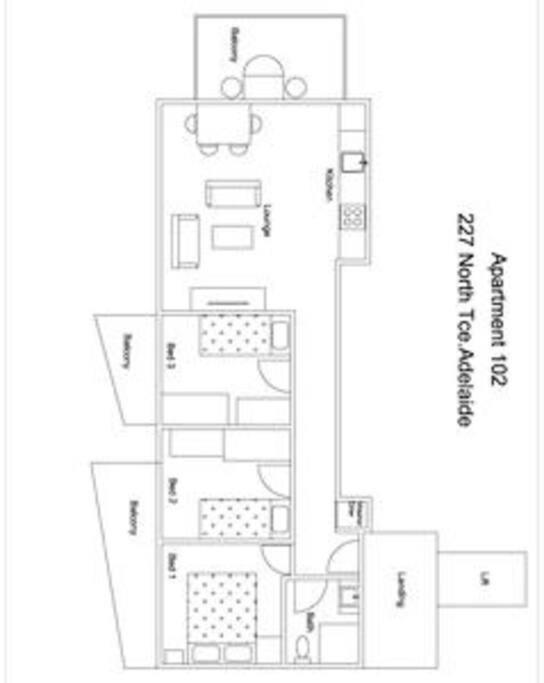 Light & Airy 3 Bd Cbd Apt: Balconytramwifi/Parking Apartment Adelaide Bagian luar foto